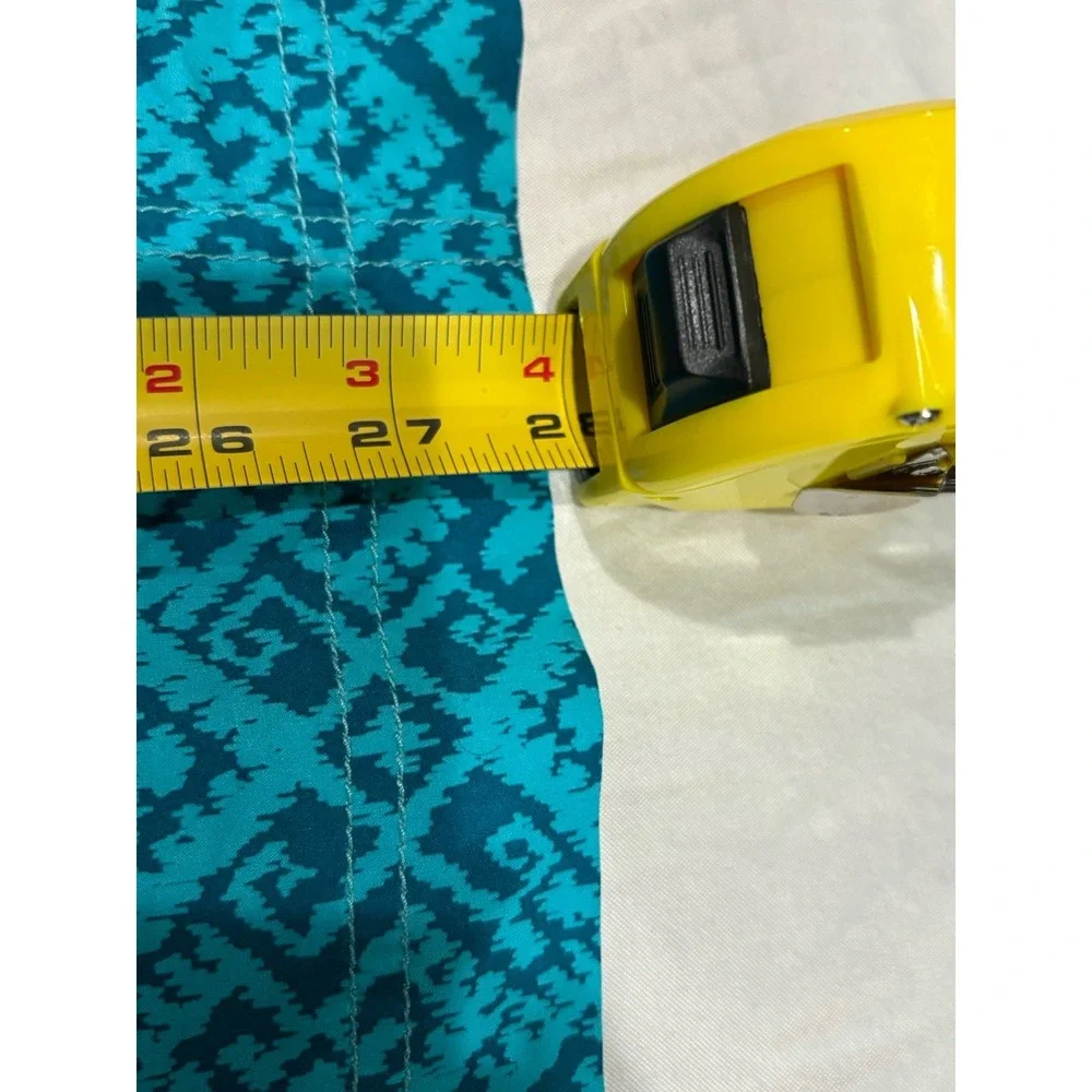 Athleta Pack Everywhere V Neck Halter Dress Turquoise Teal Geometric Design Sz 8